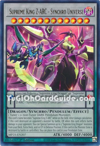 Yu-Gi-Oh Card: Supreme King Z-ARC - Synchro Universe