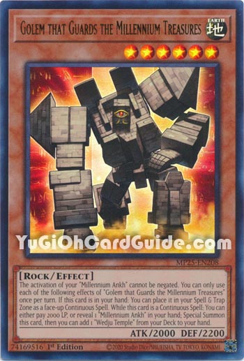 Yu-Gi-Oh Card: Golem That Guards the Millennium Treasures