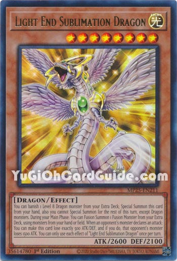 Yu-Gi-Oh Card: Light End Sublimation Dragon