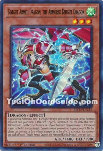 Yu-Gi-Oh Card: Knight Armed Dragon, the Armored Knight Dragon