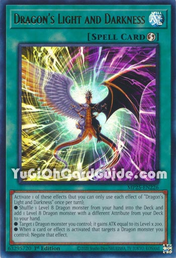 Yu-Gi-Oh Card: Dragon's Light and Darkness