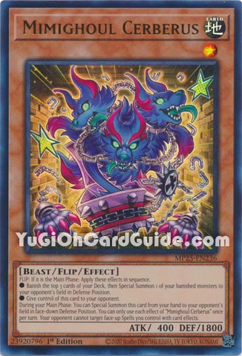 Yu-Gi-Oh Card: Mimighoul Cerberus