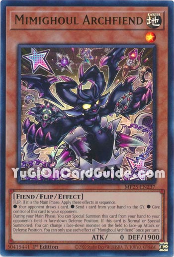 Yu-Gi-Oh Card: Mimighoul Archfiend