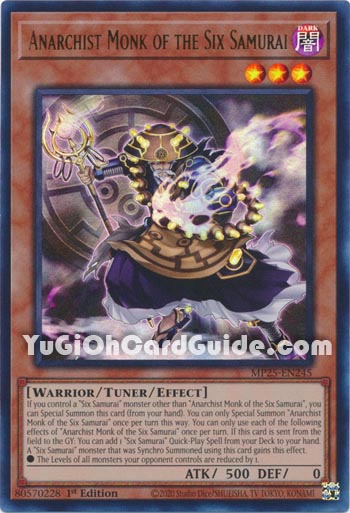Yu-Gi-Oh Card: Anarchist Monk of the Six Samurai