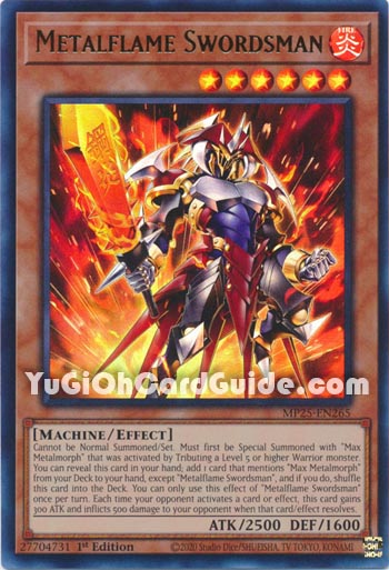 Yu-Gi-Oh Card: Metalflame Swordsman