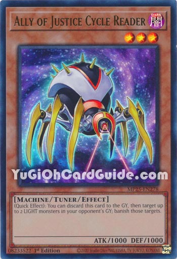 Yu-Gi-Oh Card: Ally of Justice Cycle Reader