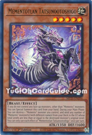 Yu-Gi-Oh Card: Mementotlan Tatsunootoshigo