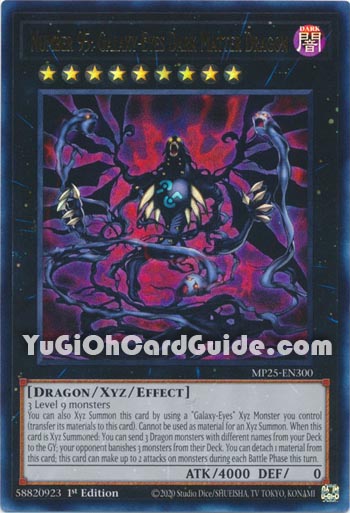 Yu-Gi-Oh Card: Number 95: Galaxy-Eyes Dark Matter Dragon