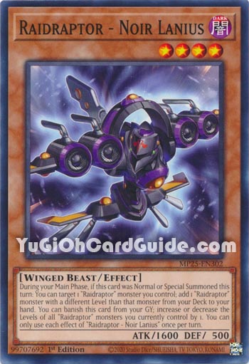 Yu-Gi-Oh Card: Raidraptor - Noir Lanius