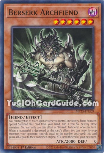 Yu-Gi-Oh Card: Berserk Archfiend