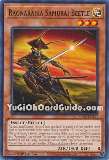 Yu-Gi-Oh Card: Ragnaraika Samurai Beetle