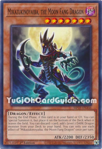 Yu-Gi-Oh Card: Mikazukinoyaiba, the Moon Fang Dragon