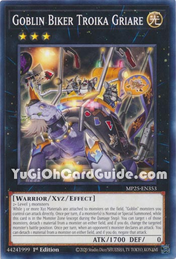 Yu-Gi-Oh Card: Goblin Biker Troika Griare