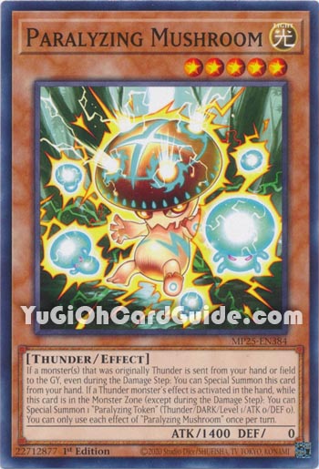 Yu-Gi-Oh Card: Paralyzing Mushroom