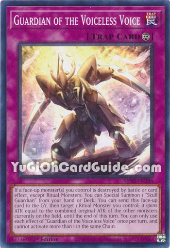 Yu-Gi-Oh Card: Guardian of the Voiceless Voice