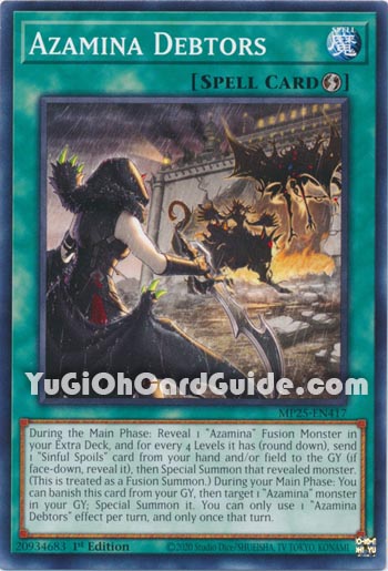Yu-Gi-Oh Card: Azamina Debtors