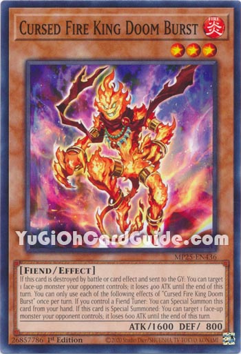 Yu-Gi-Oh Card: Cursed Fire King Doom Burst