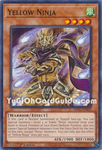 Yu-Gi-Oh Card: Yellow Ninja