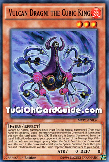 Yu-Gi-Oh! Vulcan Dragni The Cubic King - MVP1-ENS37 Secret Rare 1st Edition Trading Card - View #6