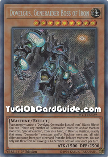 Yu-Gi-Oh Card: Dovelgus, Generaider Boss of Iron