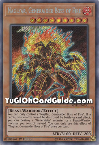 Yu-Gi-Oh Card: Naglfar, Generaider Boss of Fire