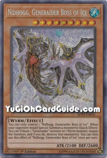 Yu-Gi-Oh Card: Nidhogg, Generaider Boss of Ice