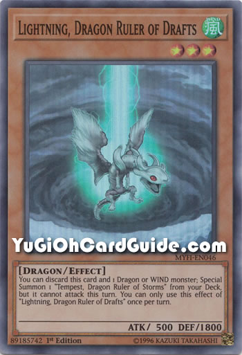Yu-Gi-Oh Card: Lightning, Dragon Ruler of Drafts
