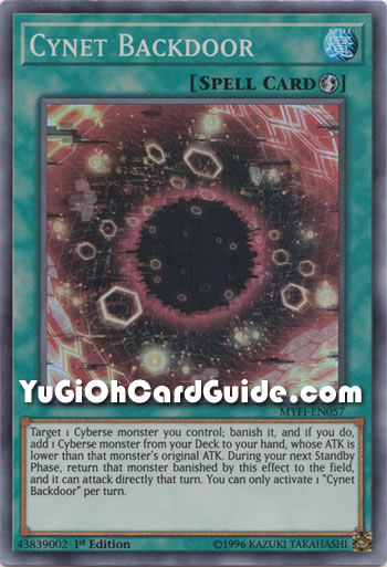 Yu-Gi-Oh Card: Cynet Backdoor