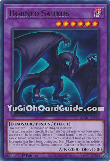 Yu-Gi-Oh Card: Horned Saurus