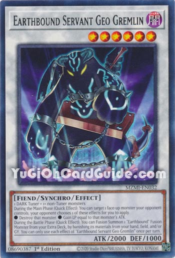Yu-Gi-Oh Card: Earthbound Servent Geo Gremlin