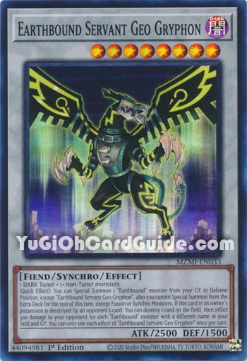 Yu-Gi-Oh Card: Earthbound Servant Geo Gryphon