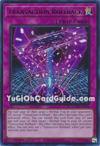 Yu-Gi-Oh Card: Transaction Rollback