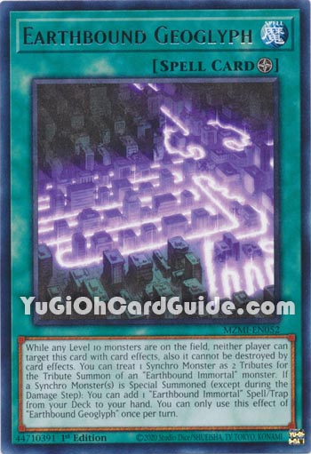Yu-Gi-Oh Card: Earthbound Geoglyph