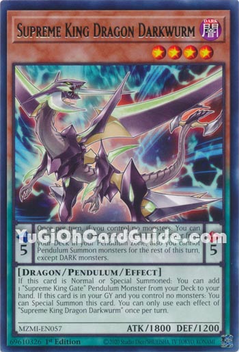 Yu-Gi-Oh Card: Supreme King Dragon Darkwurm