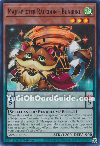 Yu-Gi-Oh Card: Majespecter Raccoon - Bunbuku
