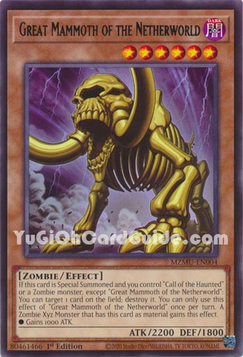 Yu-Gi-Oh Card: Great Mammoth of the Netherworld
