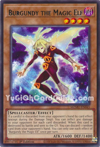 Yu-Gi-Oh Card: Burgundy the Magic Elf