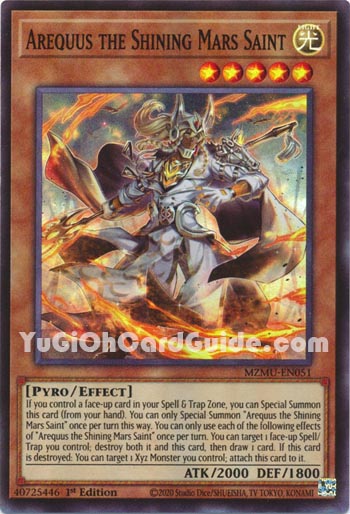 Yu-Gi-Oh Card: Arequus the Shining Mars Saint