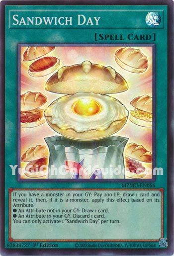 Yu-Gi-Oh Card: Sandwich Day