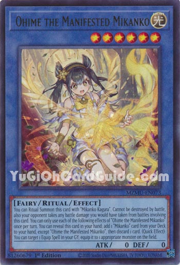 Yu-Gi-Oh Card: Ohime the Manifested Mikanko