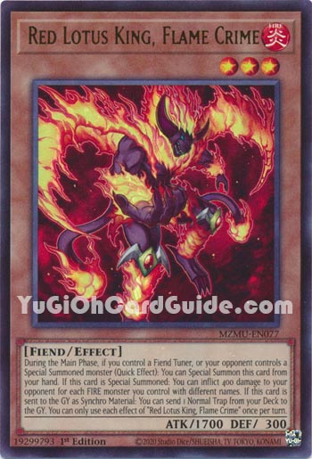 Yu-Gi-Oh Card: Red Lotus King, Flame Crime
