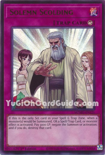 Yu-Gi-Oh Card: Solemn Scolding