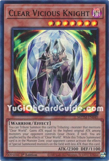 Yu-Gi-Oh Card: Clear Vicious Knight