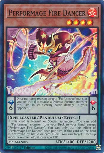 Yu-Gi-Oh Card: Performage Fire Dancer