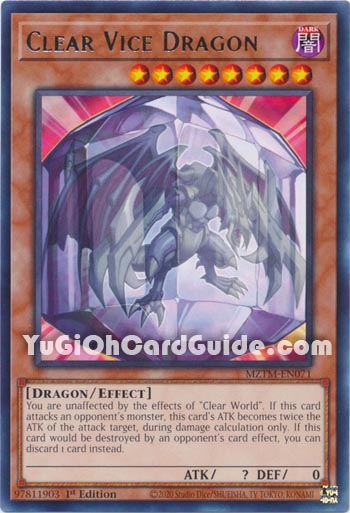 Yu-Gi-Oh Card: Clear Vice Dragon