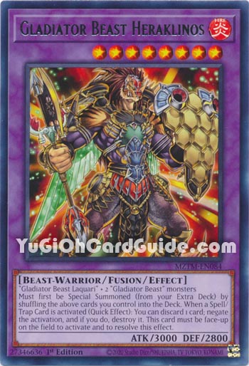 Yu-Gi-Oh Card: Gladiator Beast Heraklinos