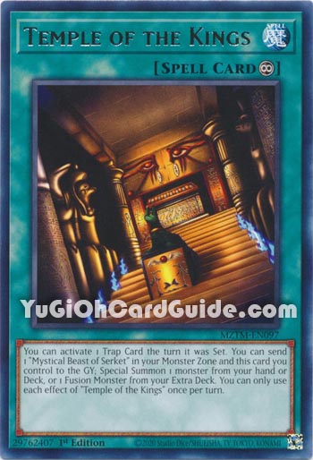 Yu-Gi-Oh Card: Temple of the Kings