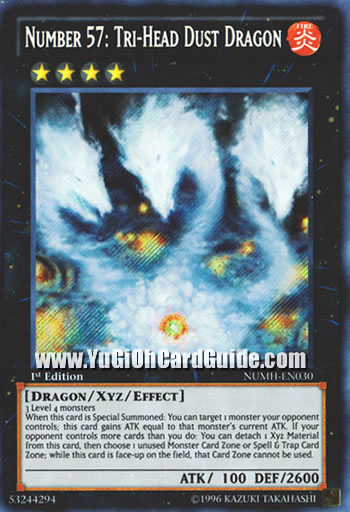 Yu-Gi-Oh Card: Number 57: Tri-Head Dust Dragon