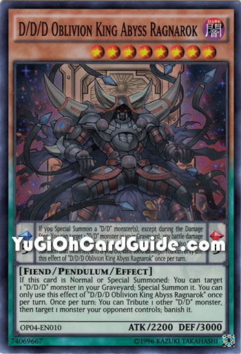Yu-Gi-Oh Card: D/D/D Oblivion King Abyss Ragnarok