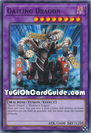 Yu-Gi-Oh Card: Gatling Dragon